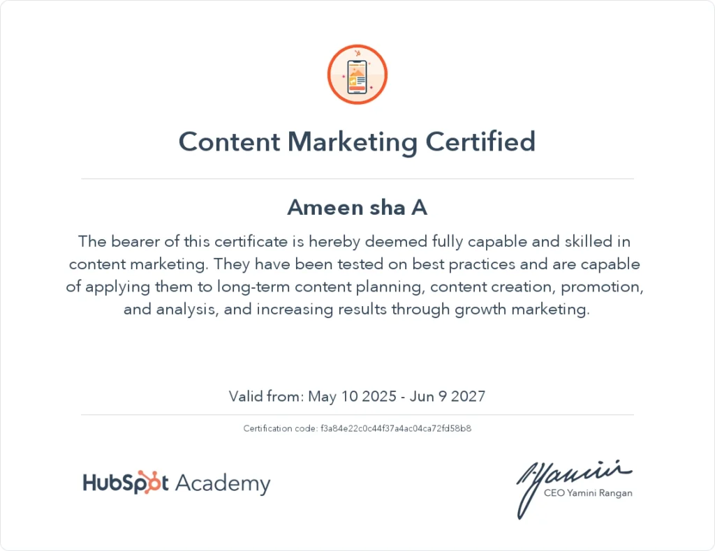 HubSpot-certification-ameenshabydigital